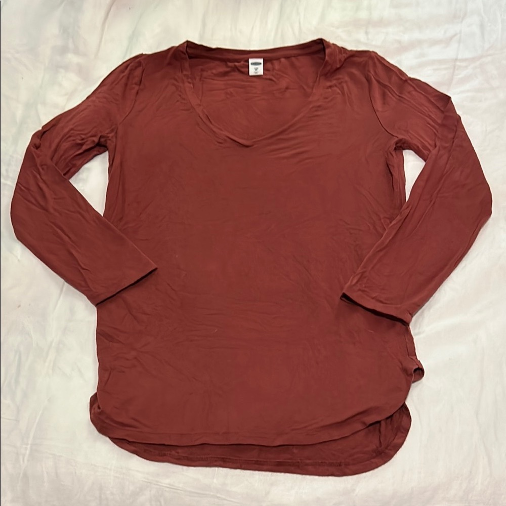 Old Navy Orange 3/4 Sleeve Relaxed Tee